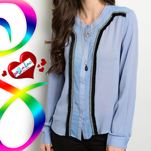 INDIGO BLACK LONGSLEEVE TOP - Picture 3 of 6